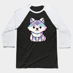 Geometric Husky Puppy Shirt Baseball T-Shirt